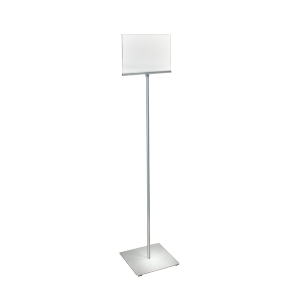 Azar Displays 11"x8.5" Pedestal Two-Sided Sign Holder Stand on Square Metal Base 300864